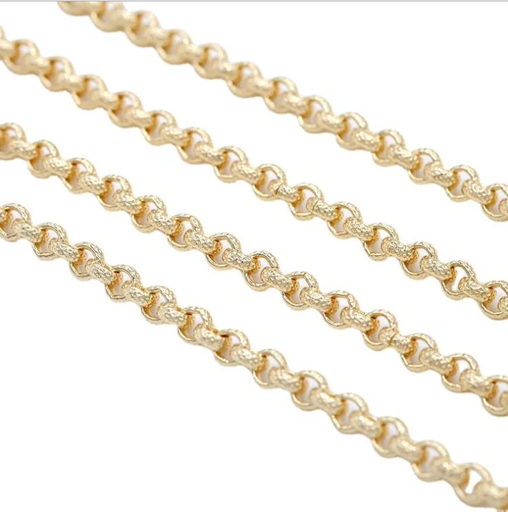 

XuQian New 8mm Diagonal Open Chain For Jewelry Making Necklace, Gold color