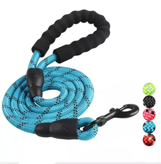 

Amazon Hot Sale 1.2 x 150 cm 5 FT Reflective Dog Leash Nylon Rope Pet Training Running Dog Lead, Red,blue,black,pink,green