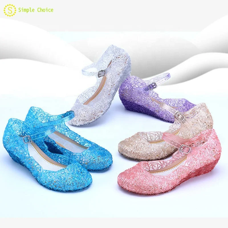 

Color and Size Available Frozen Princess Elasa Slipper PVC High Heel Princess Shoes for Children