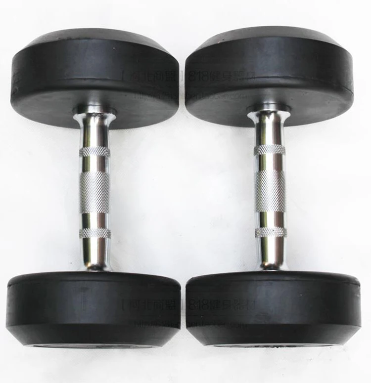 

5KG Hot Selling Round head Rubber coated dumbbell for sale, Black