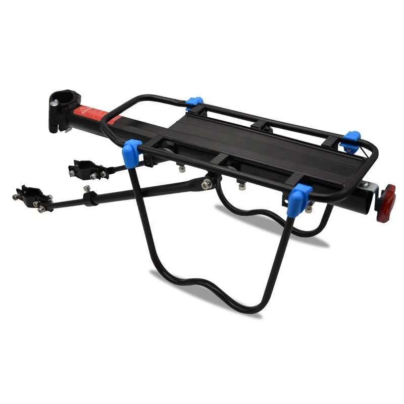 

ZOYOSPORTS in stock Bicycle Rear Luggage Cargo Carrier With Reflector Adjustable Aluminum Bike Rear Seat Rack, Black