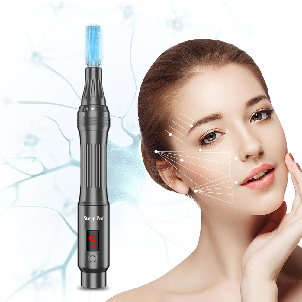 

Popular Newest Electric Anti Flow Derma Pen Dermapen Anti Riflusso Microneedling Wireless With 7 Different Bio LED Light Colors