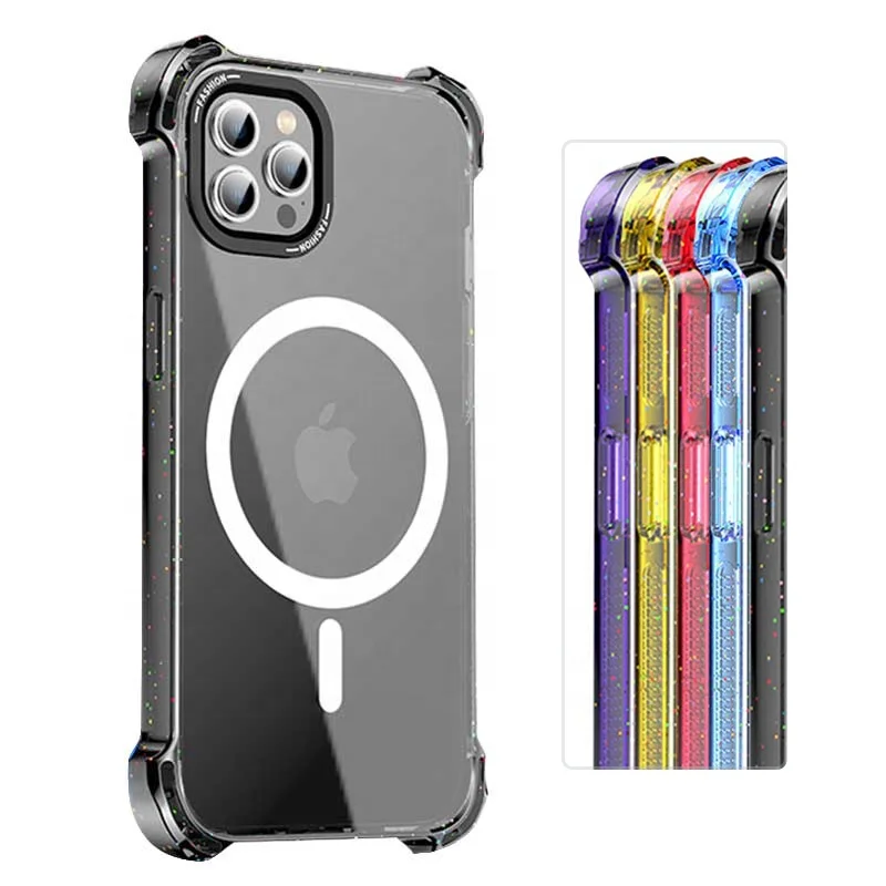 

WOWCASE Shockproof TPU PC Magsafe Crystal Clear Armor Cell Phone Case Bounce Case For iPhone 13 11 12 14 15 Ultra Pro max