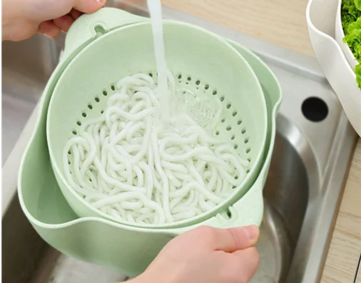 

Double drained fruit basket, easy to clean basket, lazy basket
