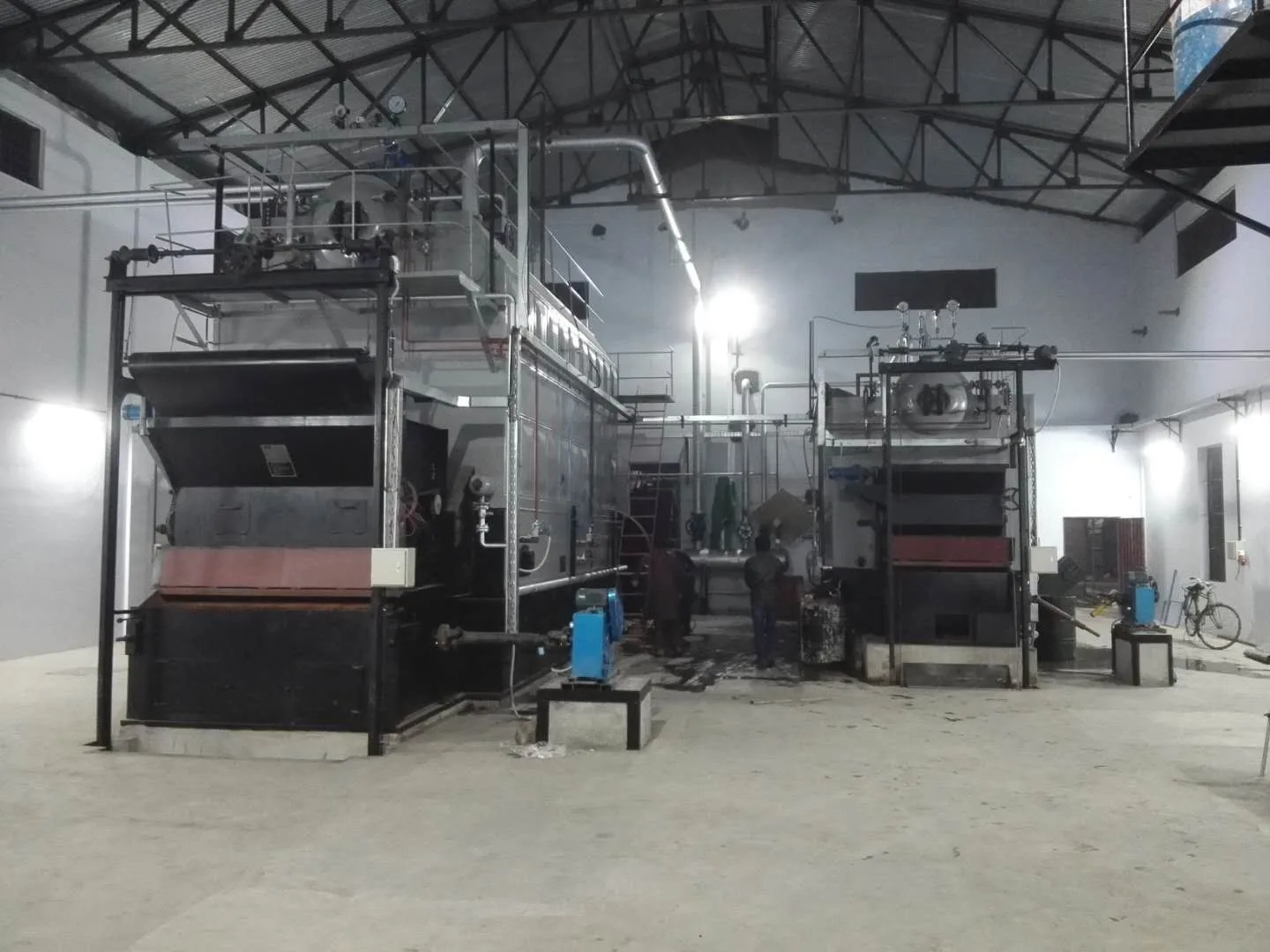 Two SZL coal boilers installed side by side in Pakistan boiler room