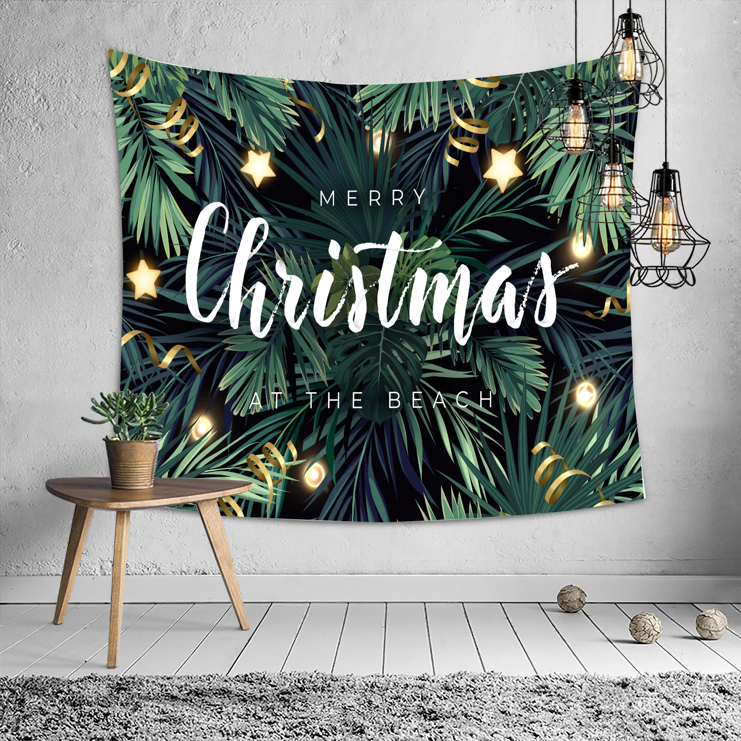 

Factory hot green plant hanging cloth Nordic style tapestry room decoration background cloth