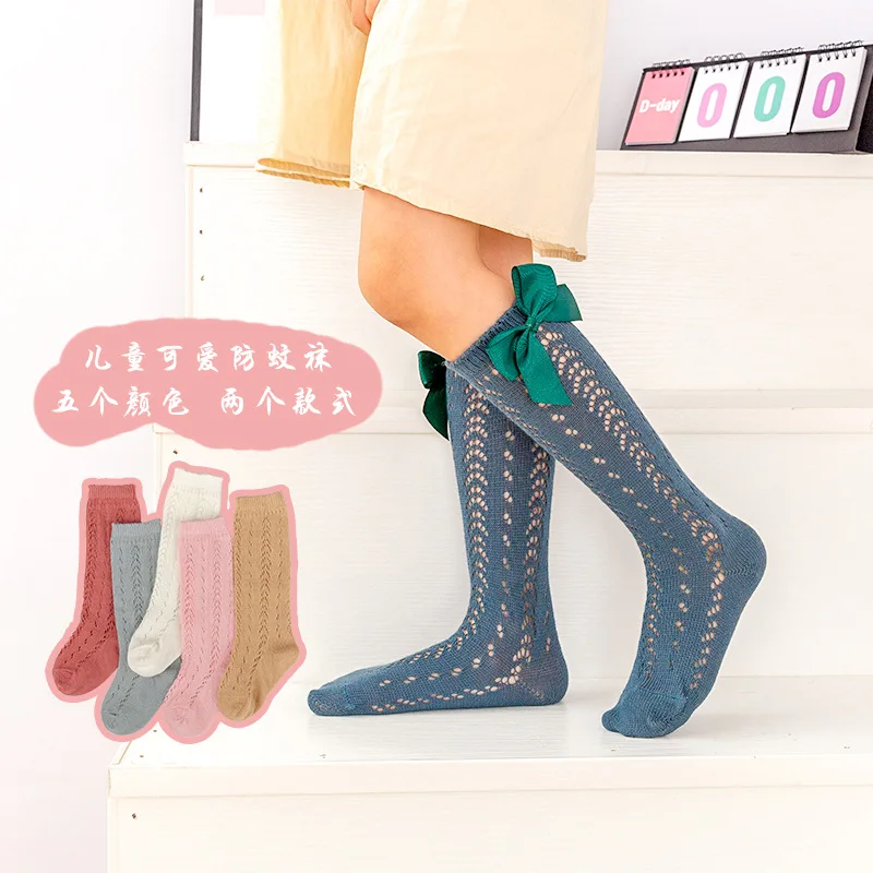 

313a7 newborn Spanish knee high toddler baby socks cotton bow girls socks Crew