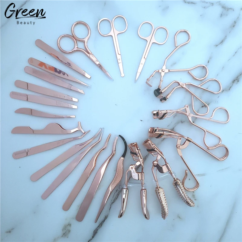 

Private Label Rose Gold Eyelashes Tweezers Stainless Steel Lashes Applicator, Customized color