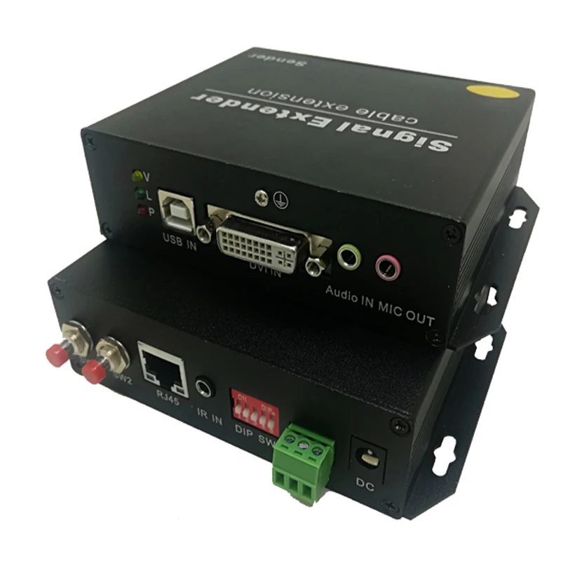 
IPDE 125UAS RS232 IR Control DVI Video Audio Signals Transmission USB2.0 Hub One To Multiple 120m 4K DVI KVM Extender Over IP 