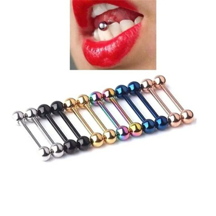 

Electroplated Stainless Steel Tongue Nails Human Body Piercing Jewelry Factory Direct Tongue Nails Ear Bone Nails, Picture shows