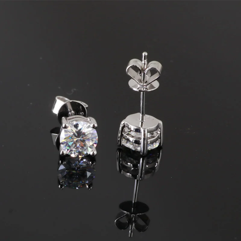 

Provence Gems 18k white gold 1ct 5mm each ear CVD diamond stud earrings for wedding