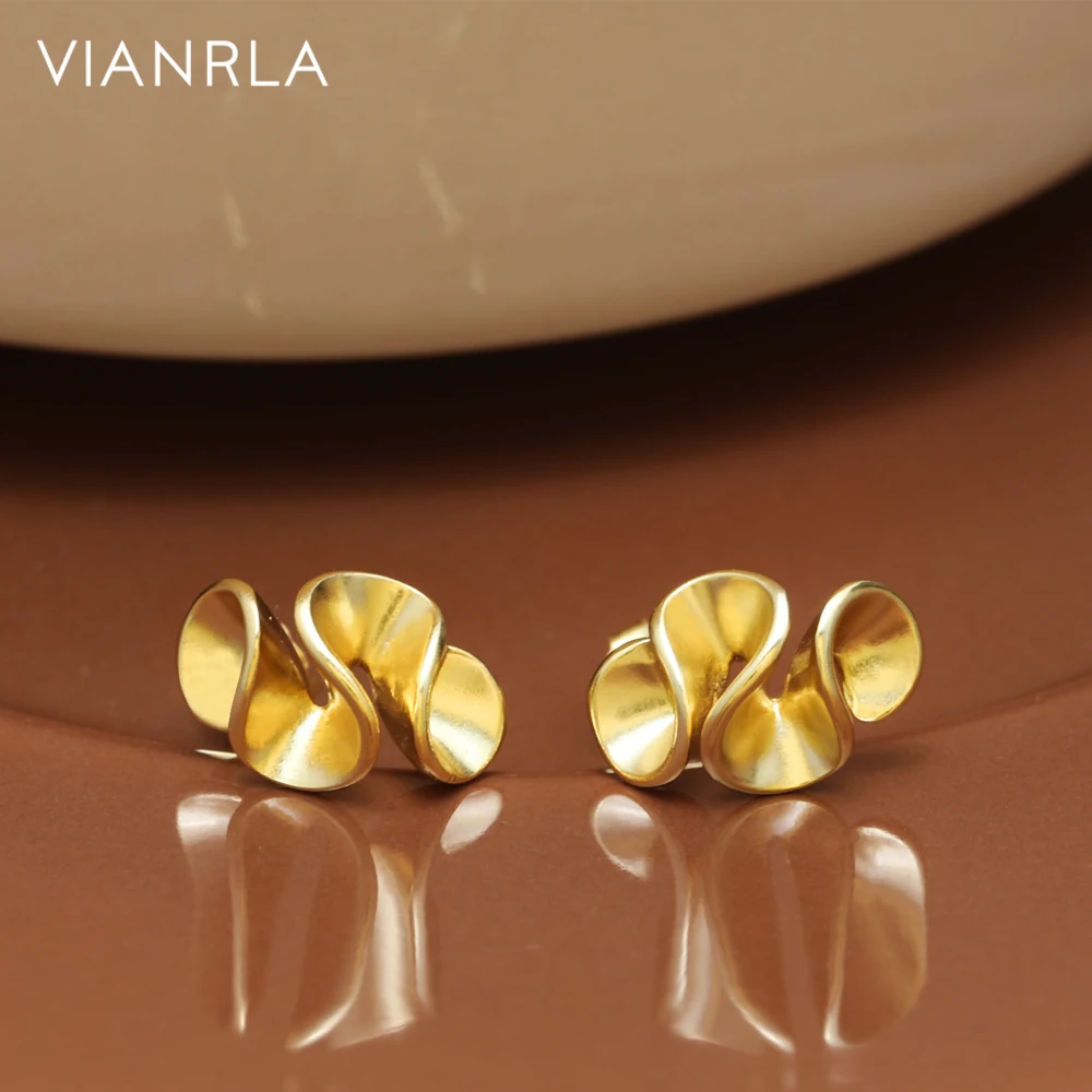 

VIANRLA fashion gold plated stud earring 925 sterling silver minimalist stud earrings for women