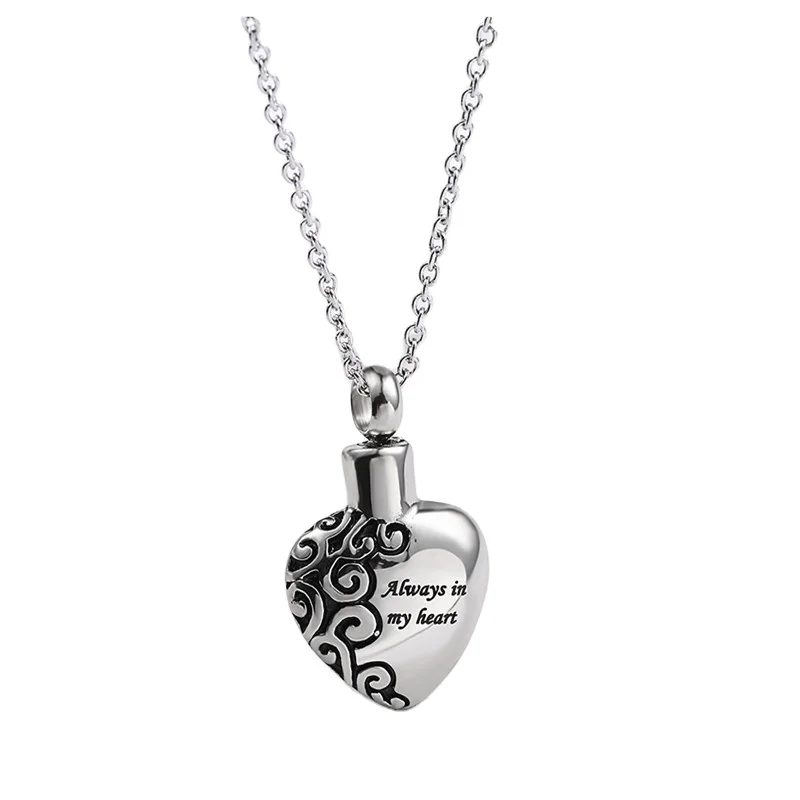 

OEM fast delivery pet urns heart pendant cremation funeral coffin jewelry pet caskets wholesales pet urn necklace for dogs ashes, Silver gold