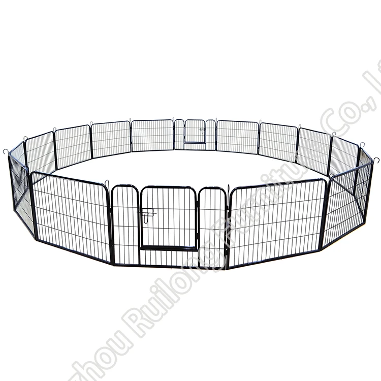 

USA Warehouse 16-panel Heavy Duty Indoor Metal Iron Dog Kennel Run Fence Enclosure Dog Play Pen Pet Playpen Fence For sale