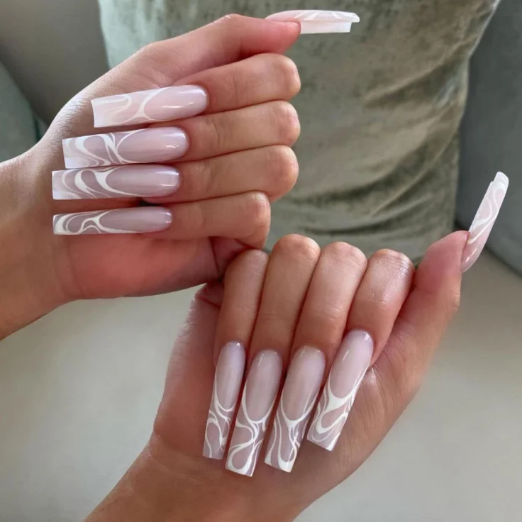 

false nails long french false nail tips long press on false nails full cover