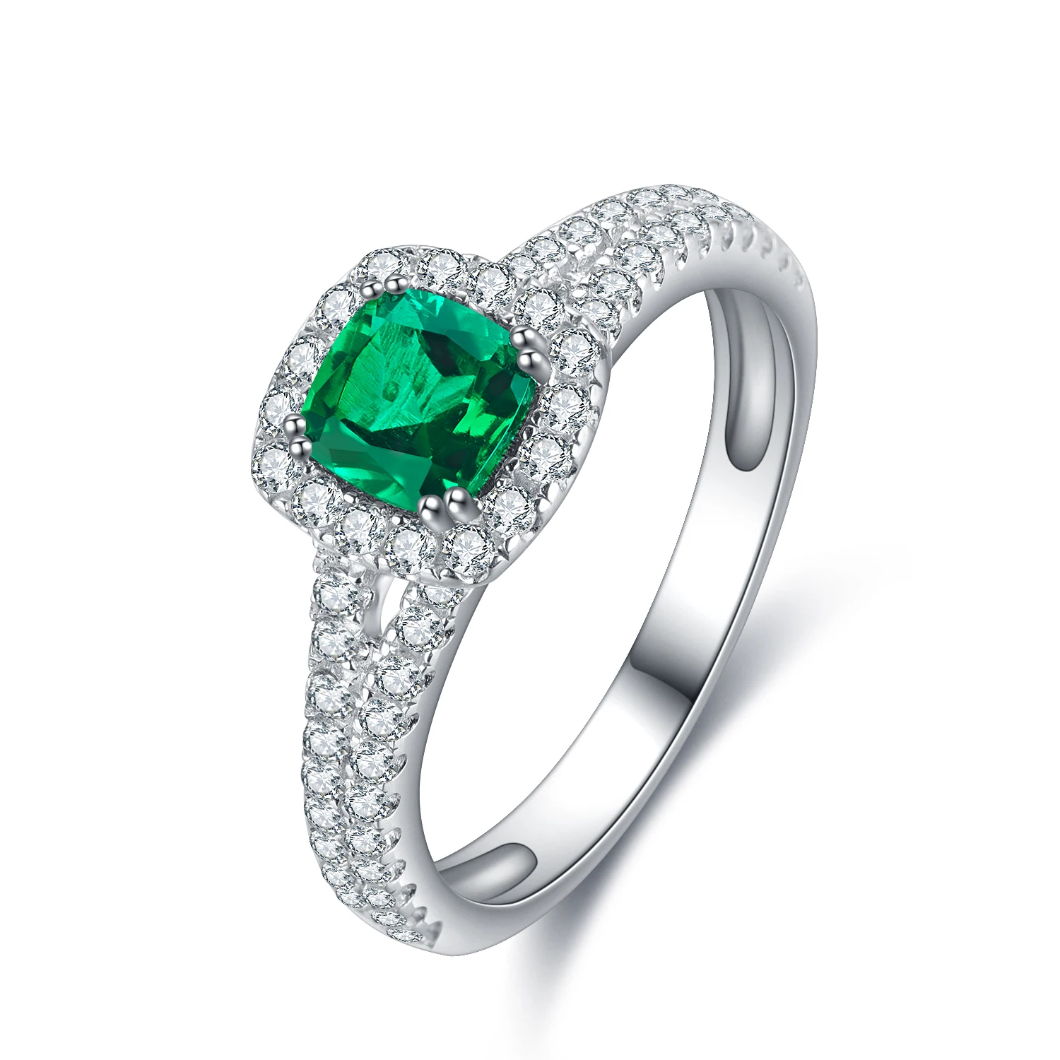 

Anster Women Gemstone Luxury Lab Jewelry S925 Emerald Ring for Women, Green