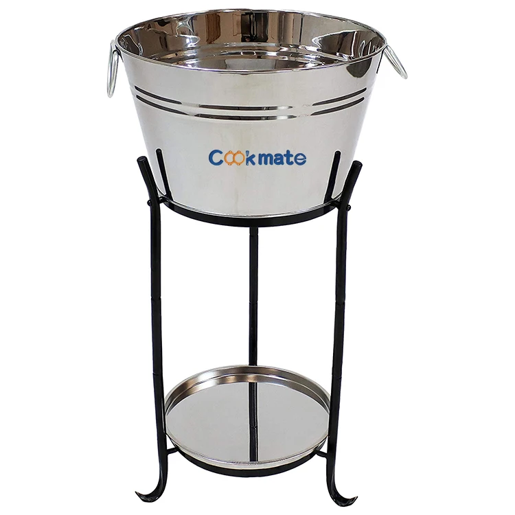 

Outdoor or Indoor Use Large Holds Beer Galvanized Steel Metal Oval Tub with Stand, Customize