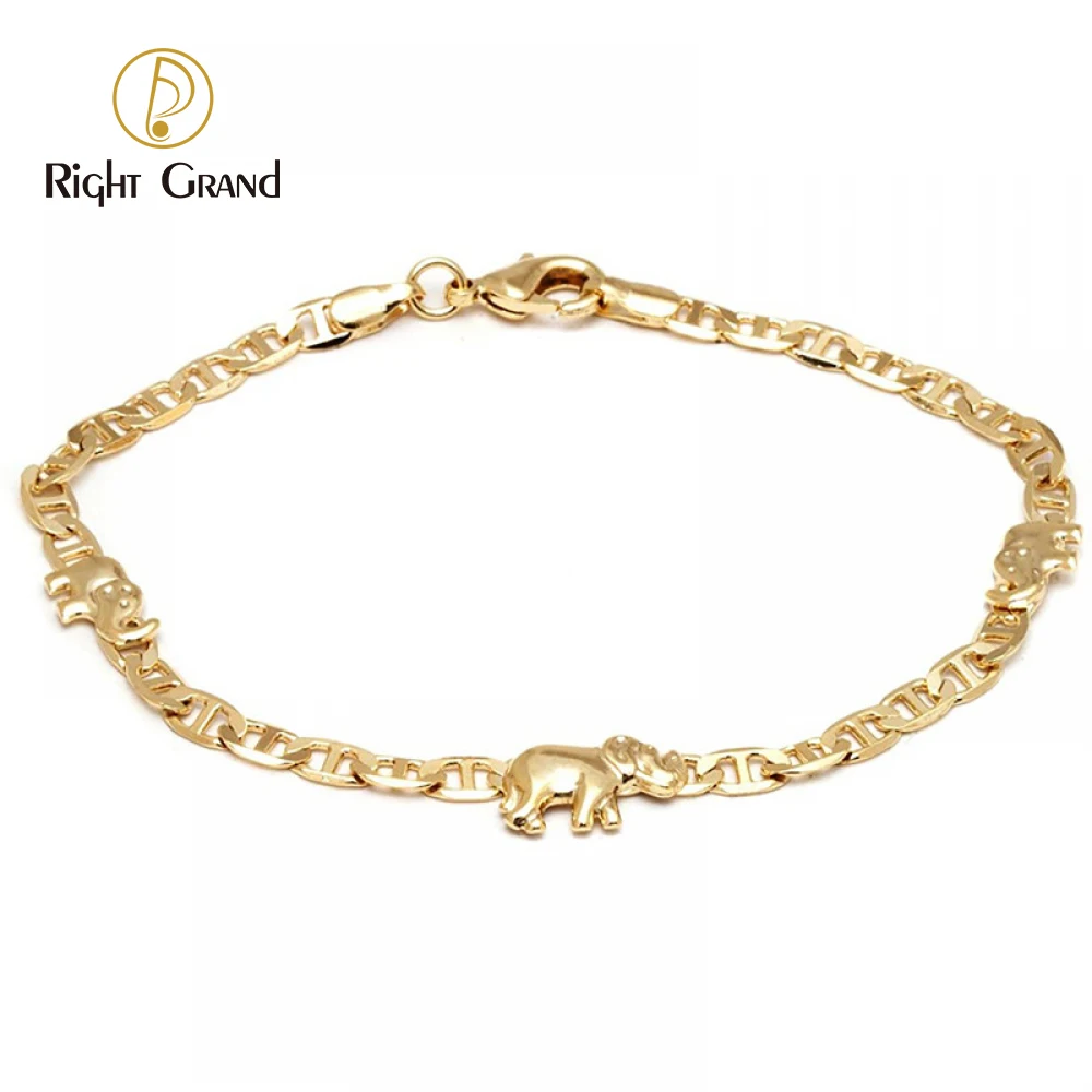 

Fashion Elephant Charm Ankle Foot Jewelry Summer Gift Custom Gold Plated Elephant Anklet for Women
