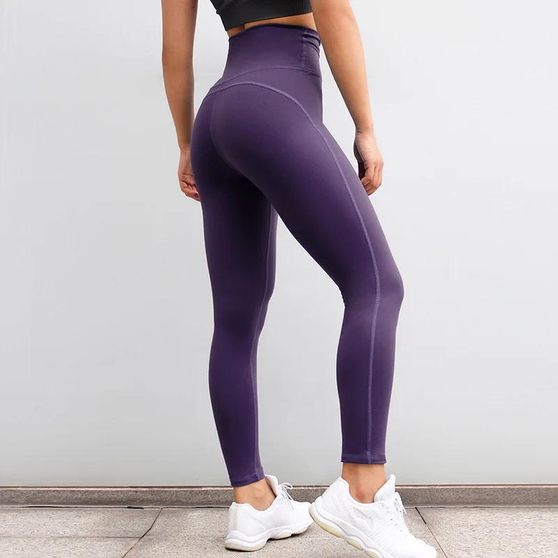

In stock Top One Supplier for Activewear High Waist Fitness Leggings Women Pants Ladies Sexy Yoga Workout Leggings, Maroon purple/caramel color/ peacock blue/haze blue