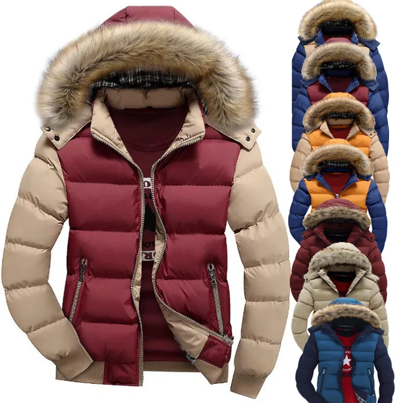 

Factory wholesale winter couple jacket zipper thick warm cotton hooded plus size men's jackets, As picture or customized