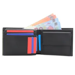 Luxury Men's Genuine Leather Wallet, Compact Size 