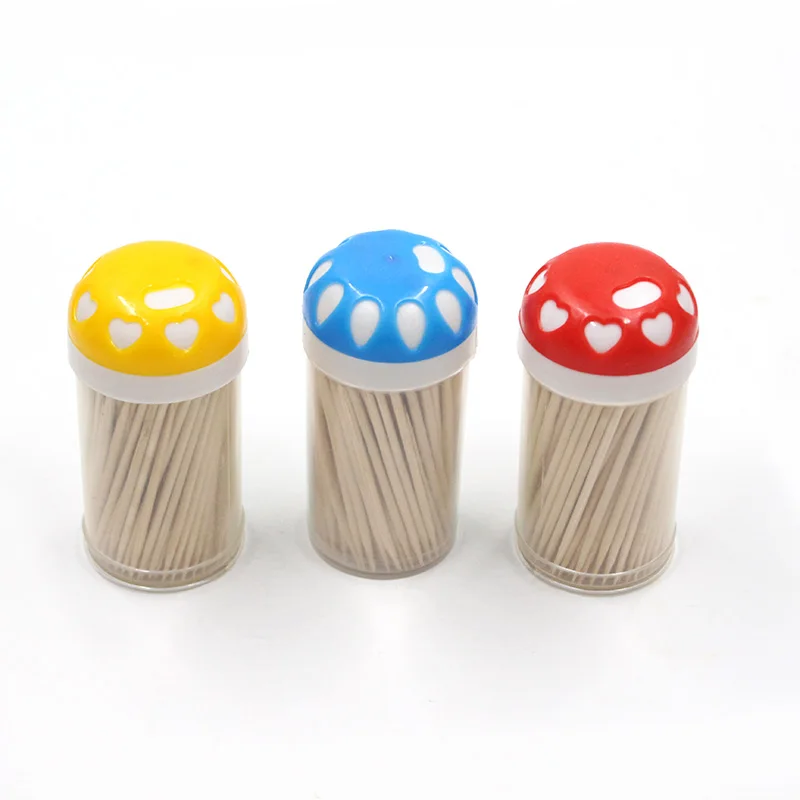 

Plastic Bottles Disposable Tooth Pick Bamboo Toothpick Making By Machine, Natural color