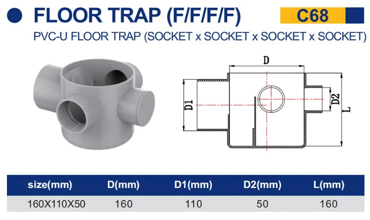 Pvc Upvc Rubber Joint Plastic Drain Pipe Fitting Drainage Gb Floor Drain Trap Buy Pvc Floor