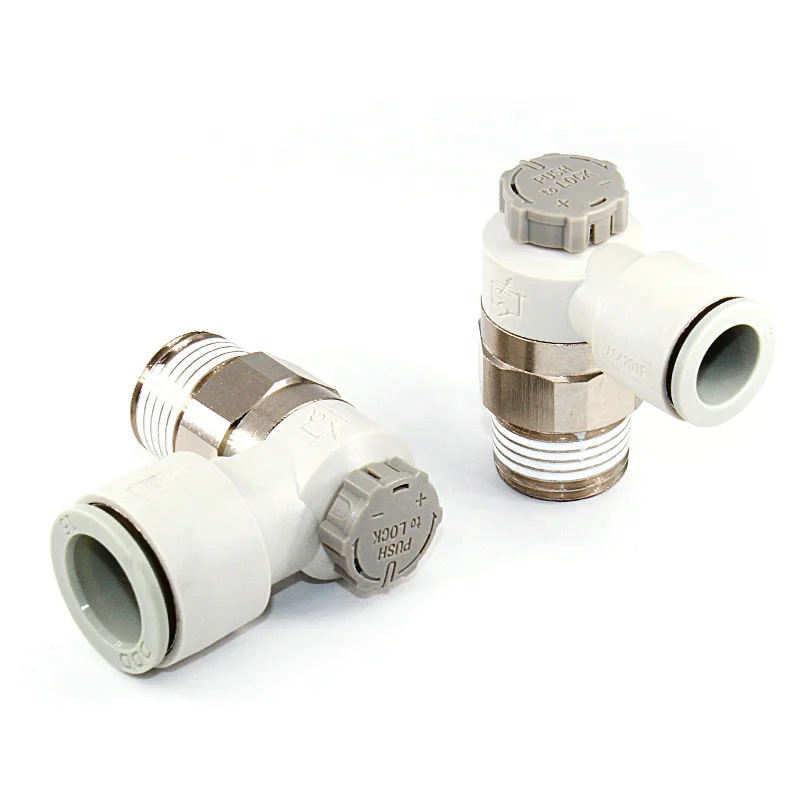 

SMC fitting flow control valve AS1201F rotary locking cylinder speed adjusting connector pneumatic quick coupling