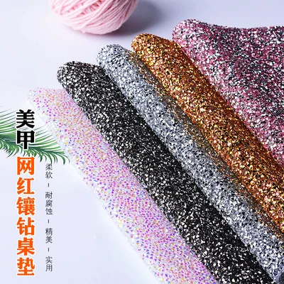 

Wholesale 5Colors Nail Special Diamond Hand Pillow Art Cushion hand pillow cushion manicure mat, As picture show