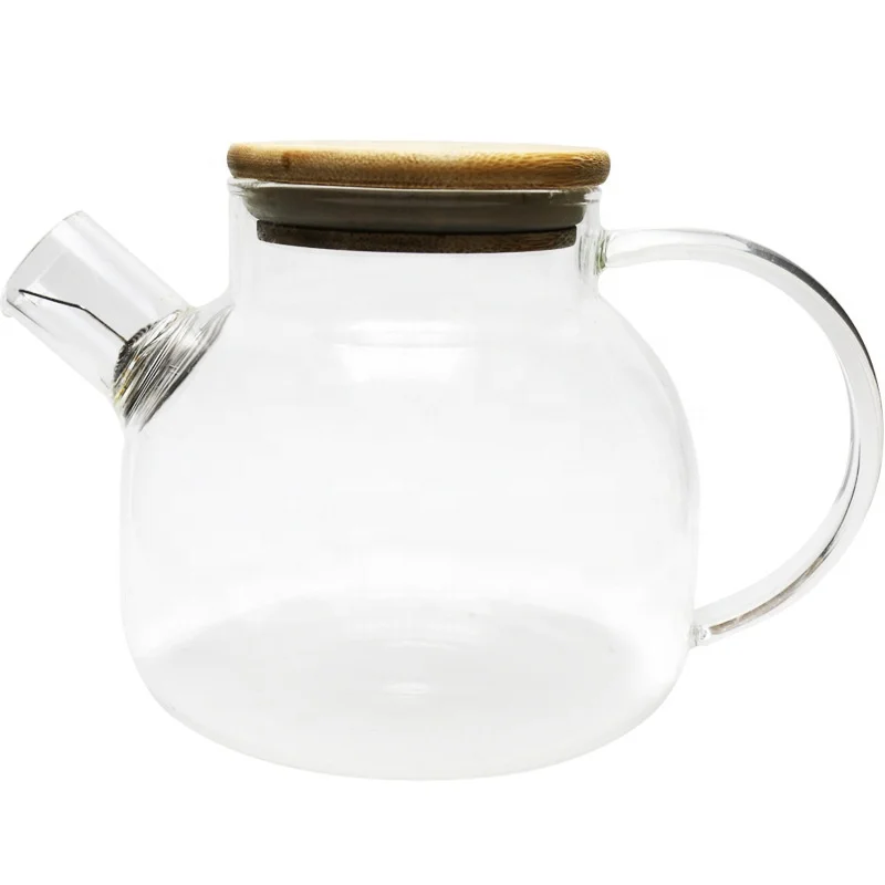 

Christmas1000ml high borosilicate glass tea set glass jug bottle pitcher teapot for tea with bamboo lid