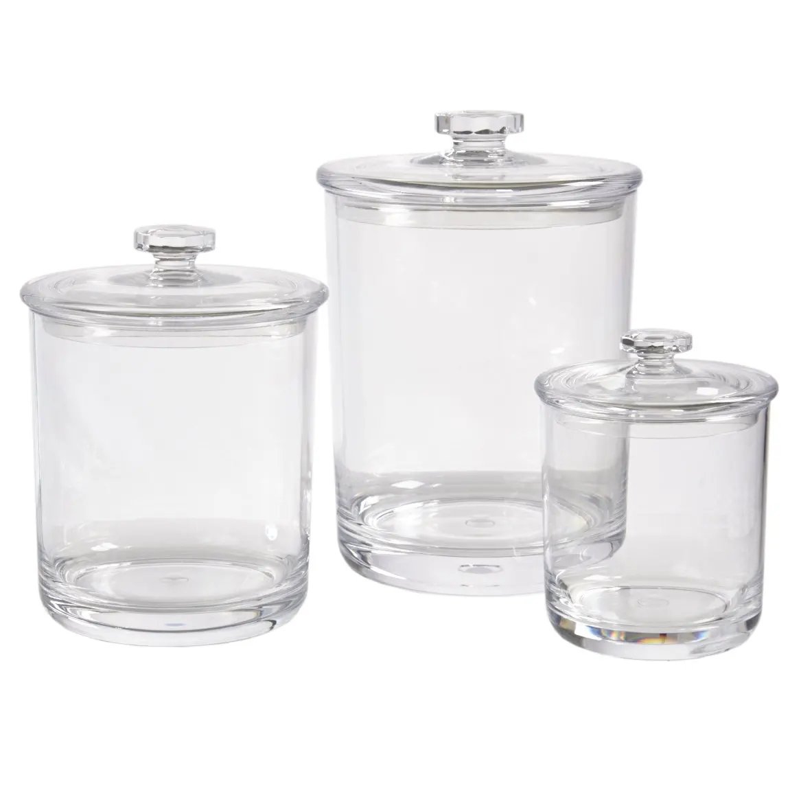 Set Of 3 Apothecary Multifunctional Acrylic Jars Plastic Jars With Lids 