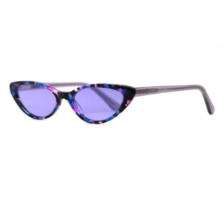 

95212 Wholesale Luxury Trendy Small Acetate Frame Polarized Cat Eye Sunglasses