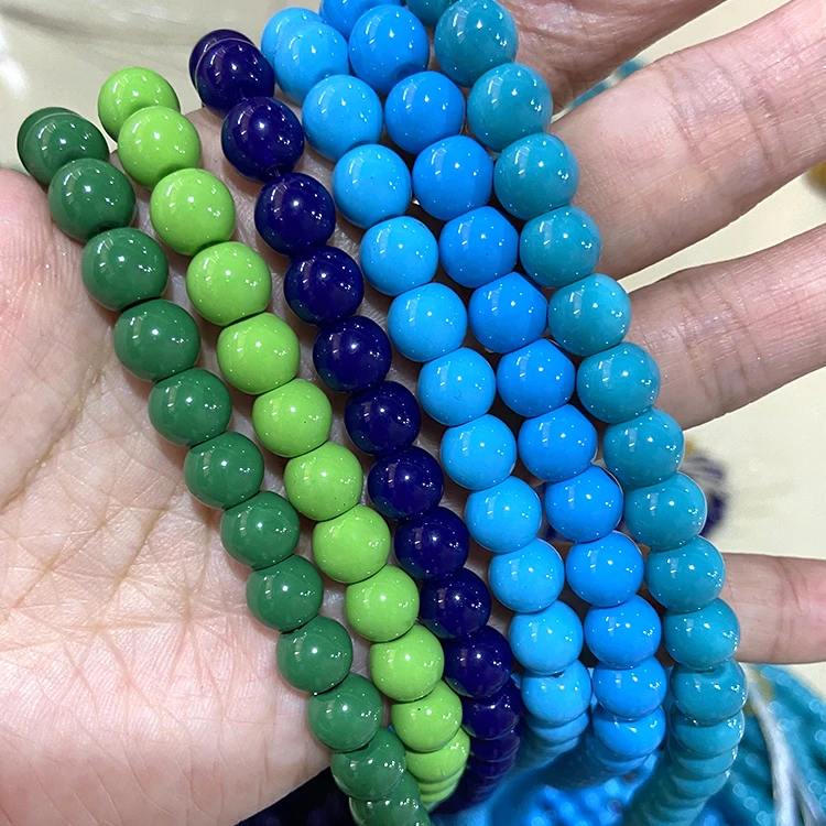 

beads 8mm blue glass beads round 8mm for jewelry making, Any color is available