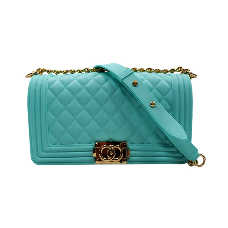 

2020 women fashion matte teal color latest products felt bag party prom beachkin jelly bag