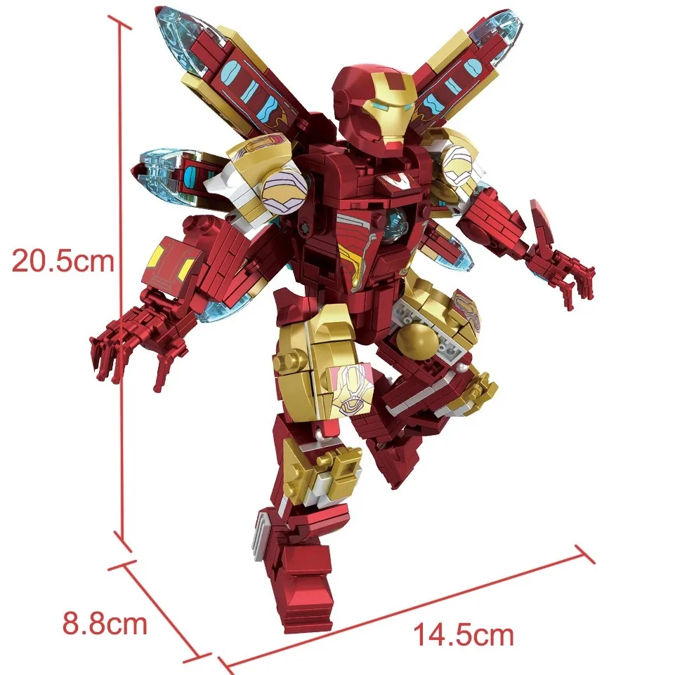 

8inch! Free shipping! Big Ironman endgame Iron Super heroes Big figure Building Blocks Bricks Toys Children Toys, Same like picture