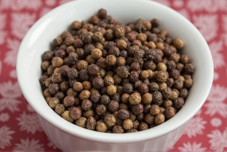 Cracked pepper in a wooden bowl