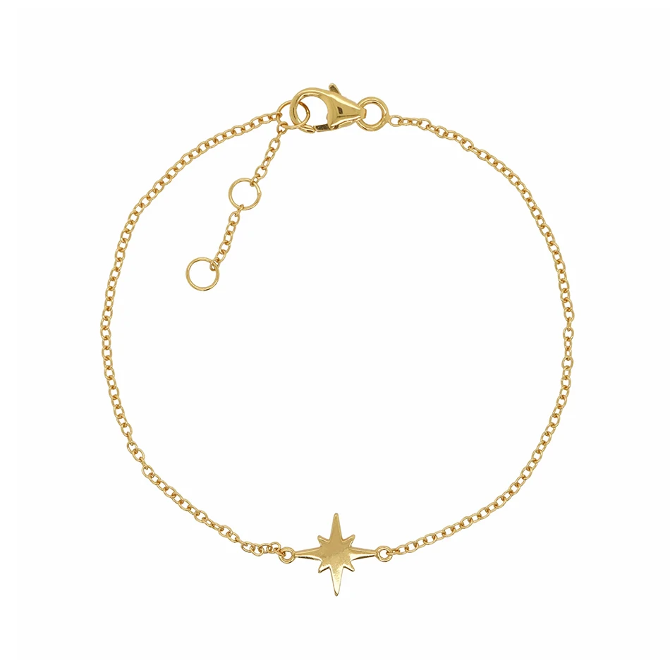 

wholesale fashion jewelry 925 sterling silver 18k gold plated elegant party starburst bracelet for women