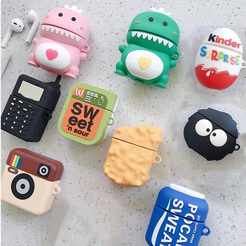 

Fashion Color Portable Cute Cartoon 3d Silicone Designs Earphone Case For Air Pods Cover For Apple Airpods 1 2 Case