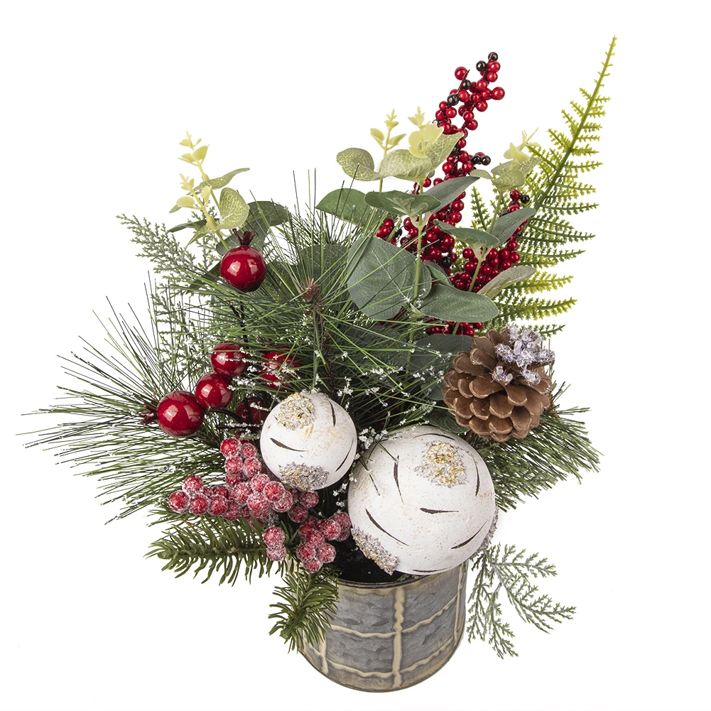 圣诞节装饰盆栽真正的触摸人造装饰丝绸塑料人造花
