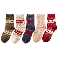 

Autumn and winter warm women's socks Christmas gold silk deer rabbit wool socks