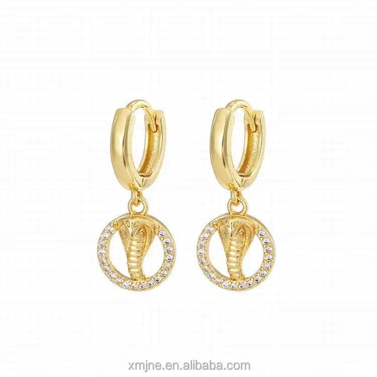 

New European And American Hot-Selling Fashion Copper Micro-Inlaid Zircon Earrings Female Temperament Net Red Wind Snake Element