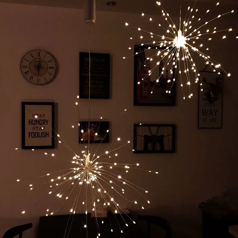 
Led Solar Powered 200Leds Waterproof Copper Wire Firework Light 