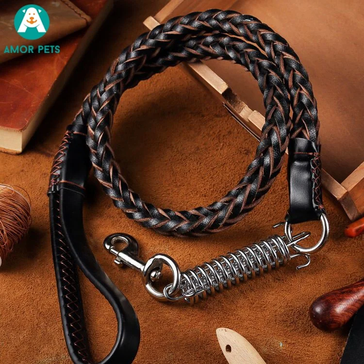 

Wide Pet Supplies Leash Large Braided And Designer Luxury Strap Collars Thick Leather Dog Collar, Customized color