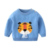

Cartoon Jacquard Long Sleeve Knitted Baby Sweater Warm Kids Clothes For Winter