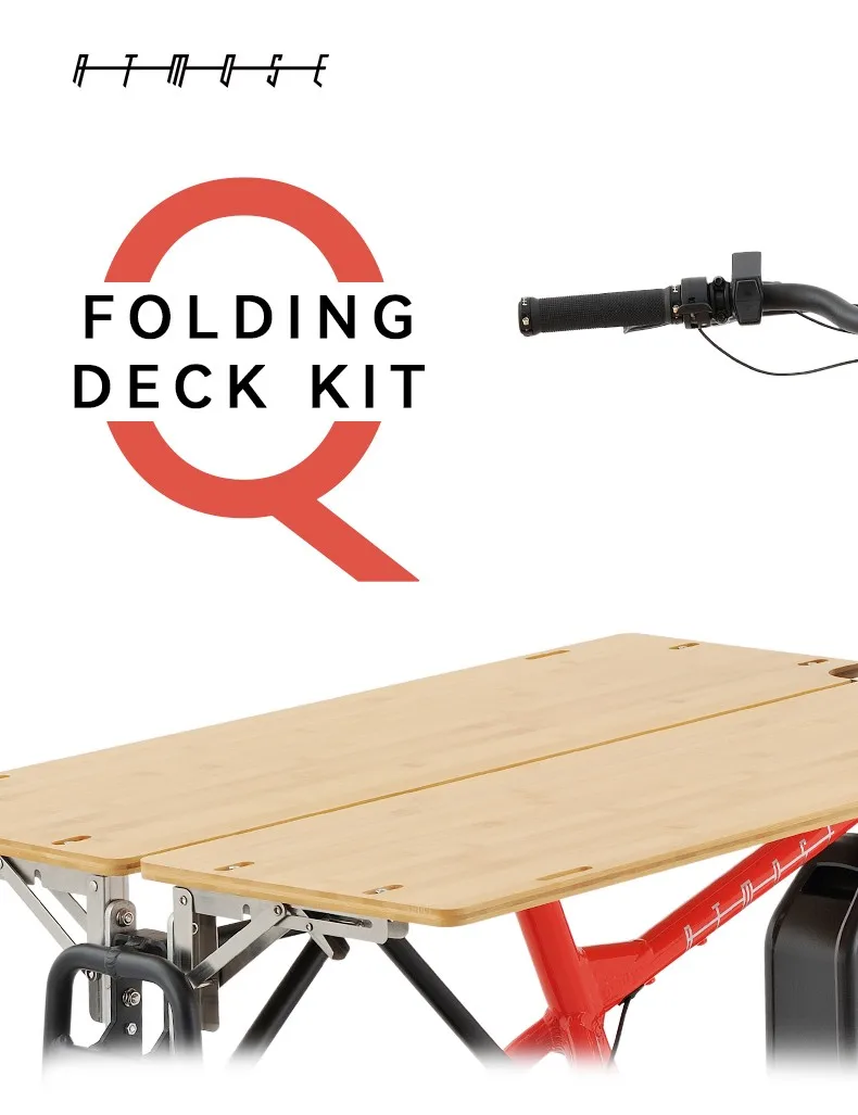 ATMOSE Faltdeck-Kit am roten elektrischen Lastenrad