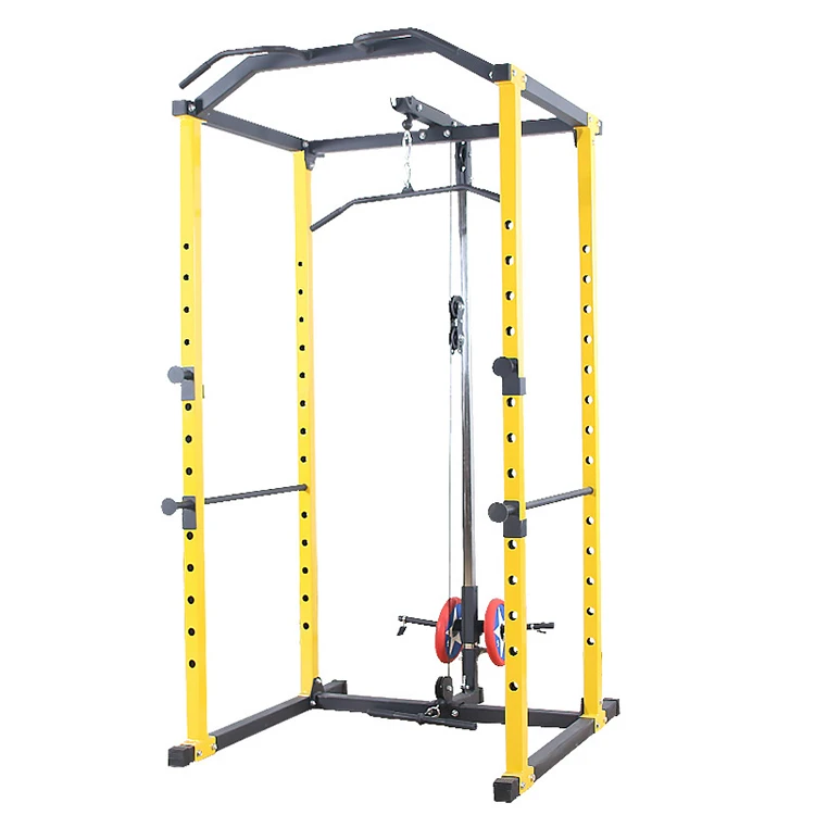 

Multi Power Cage Home Gym Fitness Equipment Total Body Workout Exercise Strength Training Station, Yellow+black