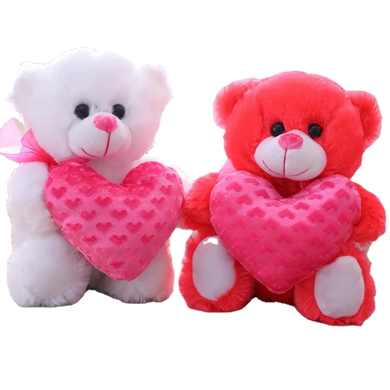 

Hot selling Soft Holding red Heart Plush teddy bear Doll Gift for Valentine's Day to Girlfriend Kids Birthday