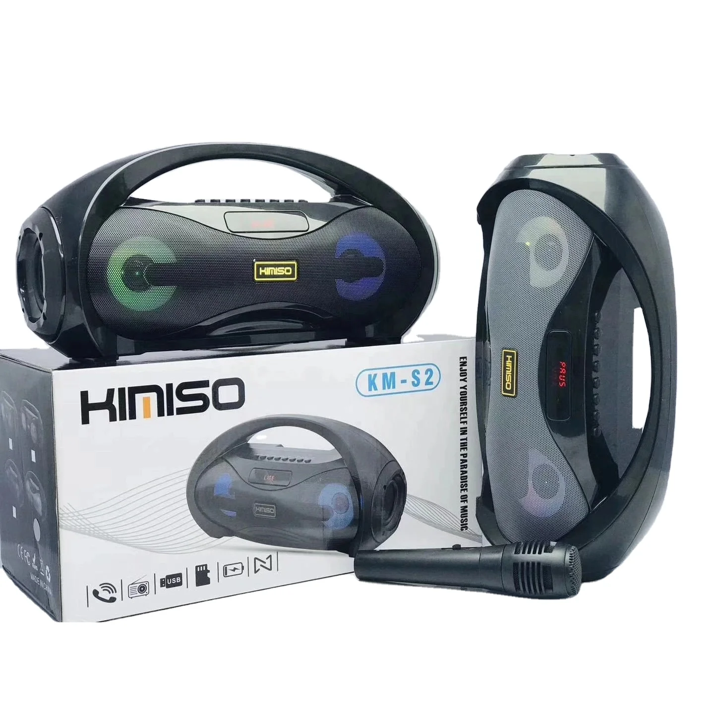 Outdoor Portable colorful Led speakers wholesale waterproof Wireless stereo bluetooth Speaker Outdoor With LED Light - ANKUX.COM