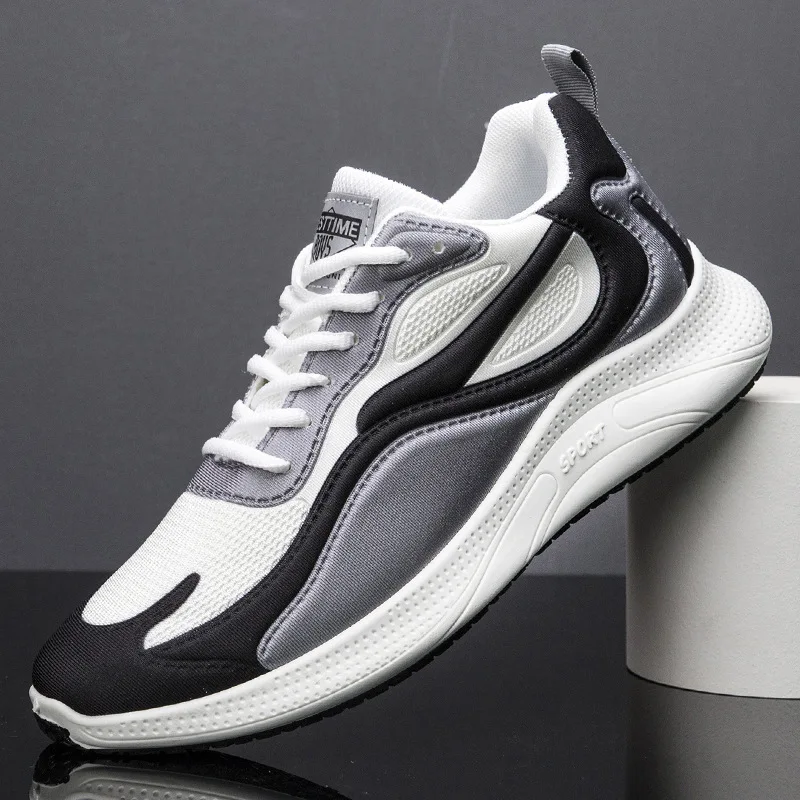 

New design lace-up Light Wight Flat Sole Sport Men's Casual Sport Breathable Sneakers running shoe, Optional