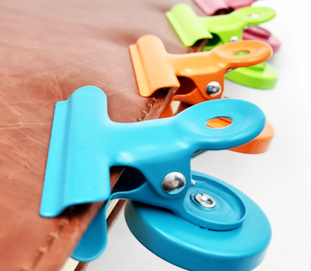 
Magnetic Multi-Purpose Clips - Bright Colors Refrigerator Magnet Bag Clips - Good Clips for Food Bags and Chip Bags 